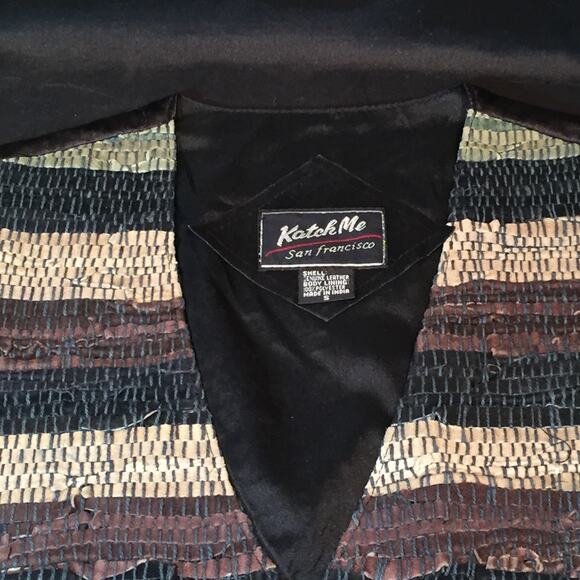 Katch Me BoHo Cowboy Western NWT Retro Suede Leather Weave Rancher Ranch Vest SF - Picture 6 of 8